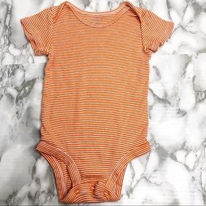 Carter’s orange and white striped onesie for 6 M